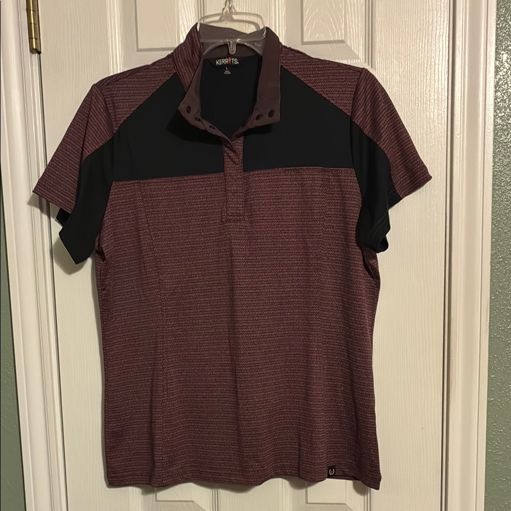 Equestrian Women’s horsemanship top Muave and Black Polo Shirt